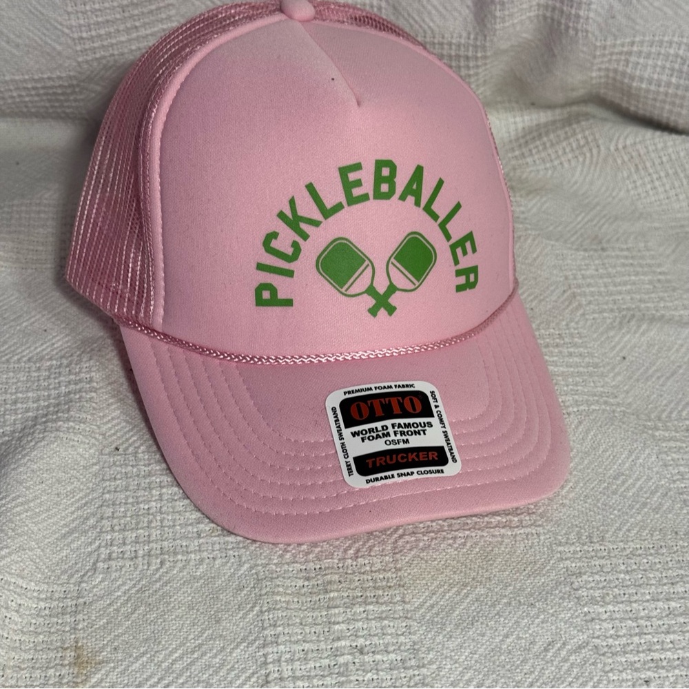 Pickle baller Trucker Hat Pink NEW. Otto brand foam front snap closure